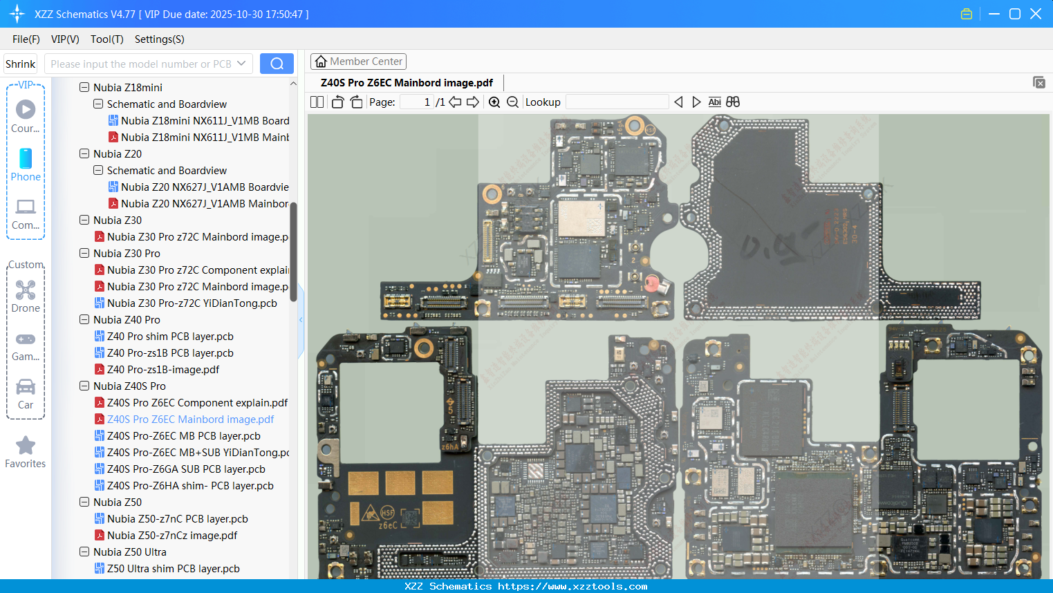 Nubia Z40S Pro Z6EC Mainbord Image